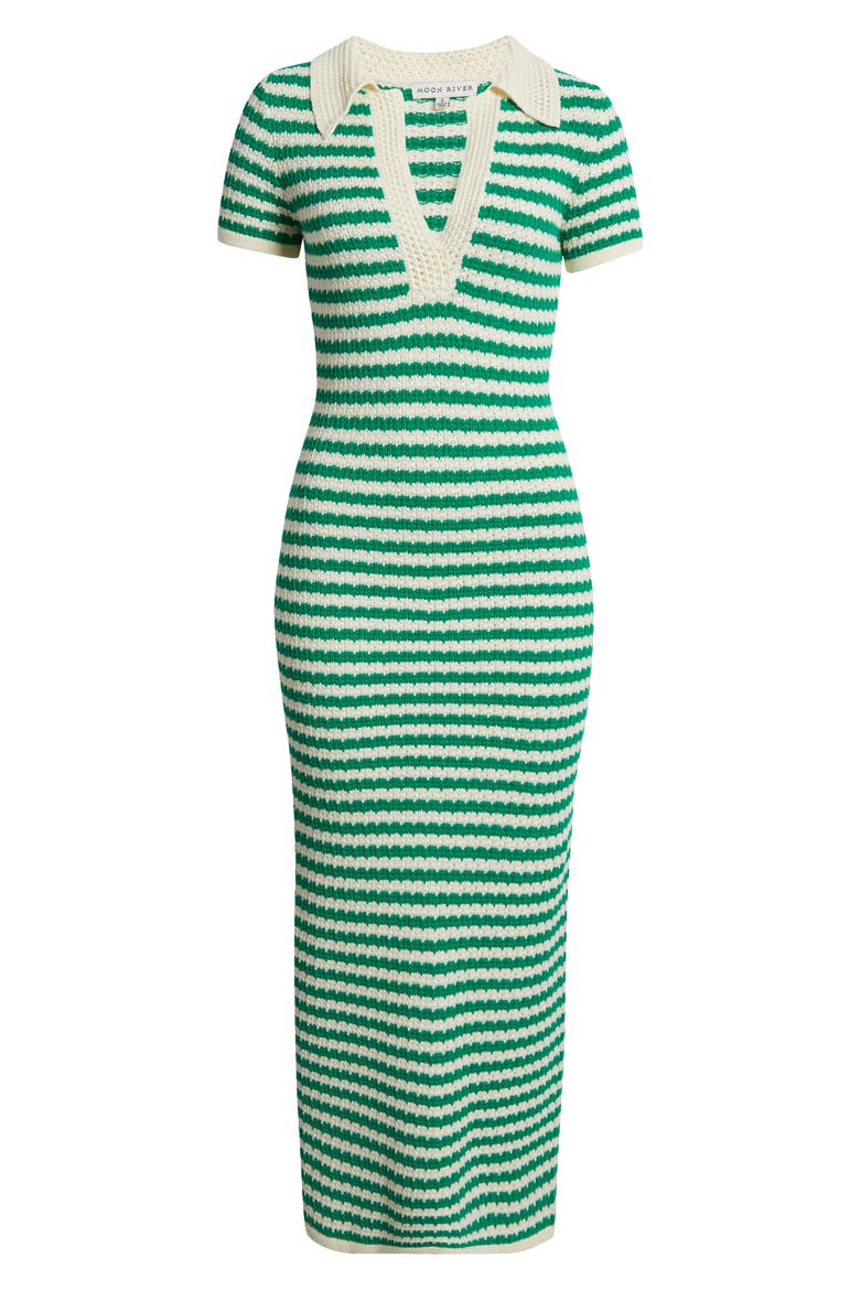 Johnny Collar Short Sleeve Sweater Dress, Alternate, color, GREEN