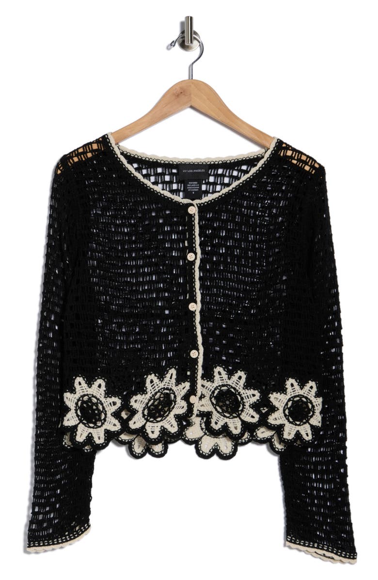 Forgotten Grace Scallop Trim Crochet Sweater, Main, color,