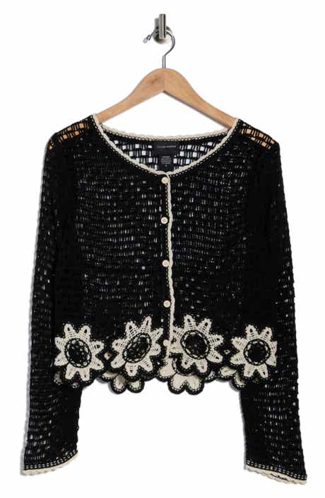 Forgotten Grace Scallop Trim Crochet Sweater