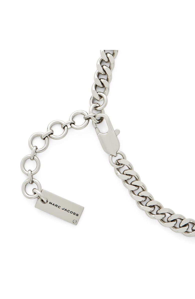 Marc Jacobs Mini Icon Charm Necklace, Alternate, color, Light Antique Silver