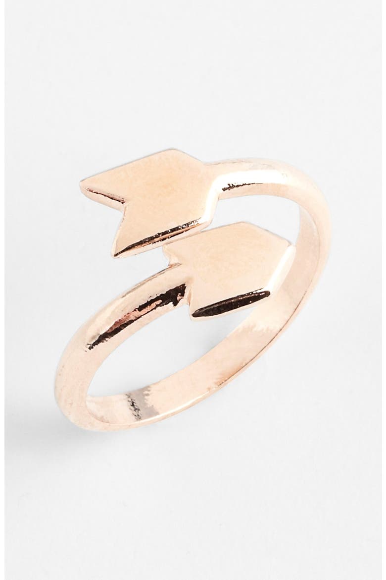 Arrow Midi Ring, Main, color, ROSEGOLD