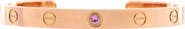 Pre-Owned Cartier Love Cuff Bracelet 18K Rose Gold with Pink Sapphire