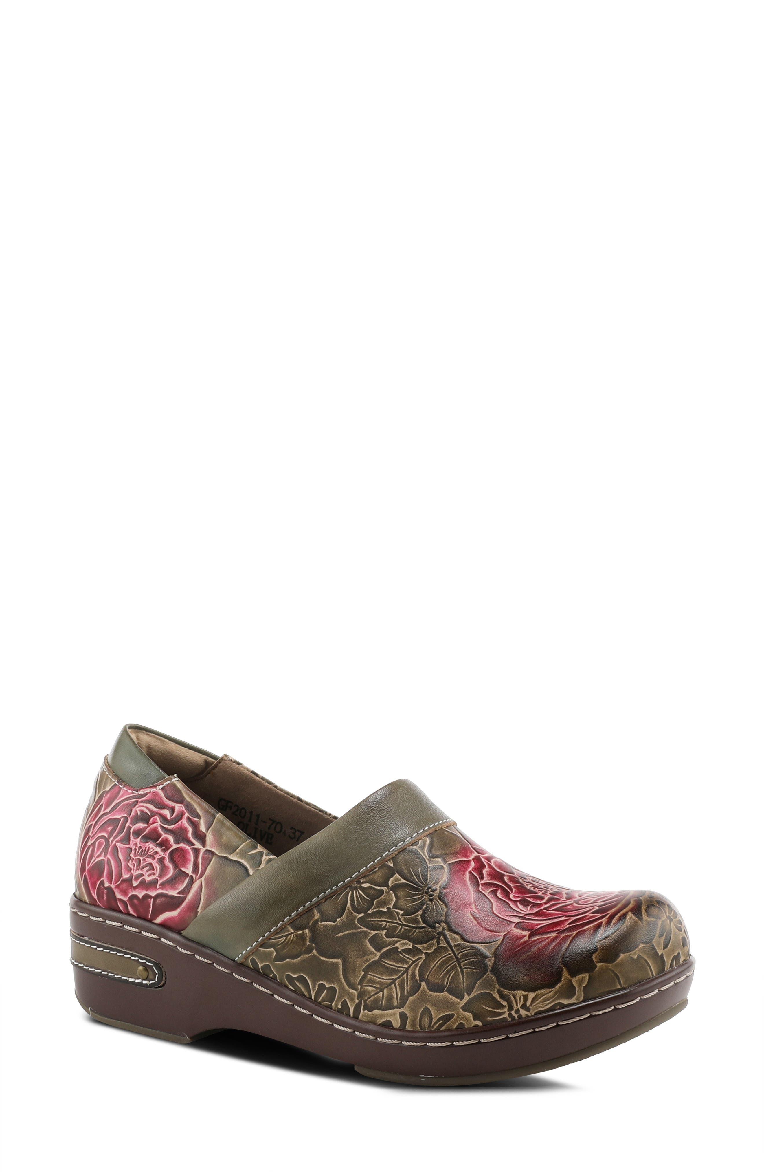 L'Artiste by Spring Step Elkayjay Clog, Main, color, Olive Multi