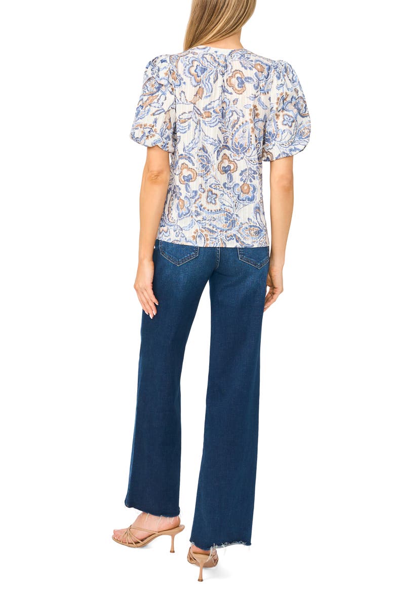 Floral Print Balloon Sleeve Top, Alternate, color, WILD WIND