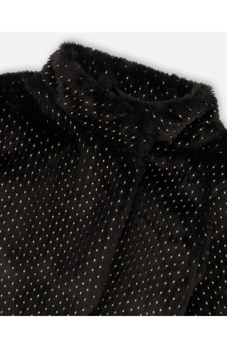 Deux par Deux Fake Fur Short Jacket, Alternate, color, Black