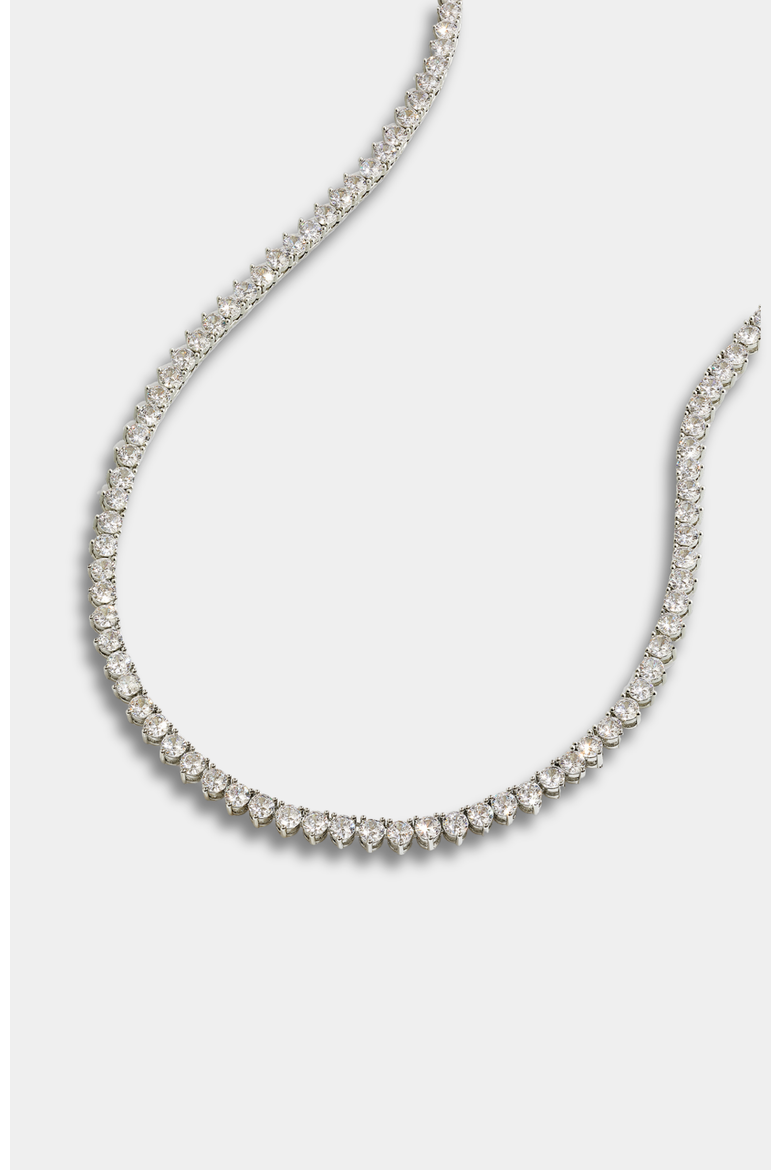 Inheritance Tennis Necklace, Main, color, Silver