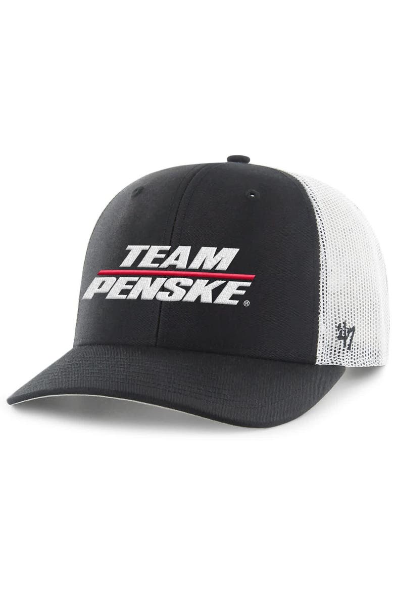 Men's '47 Black/White Team Penske Trucker Adjustable Hat, Main, color, Black