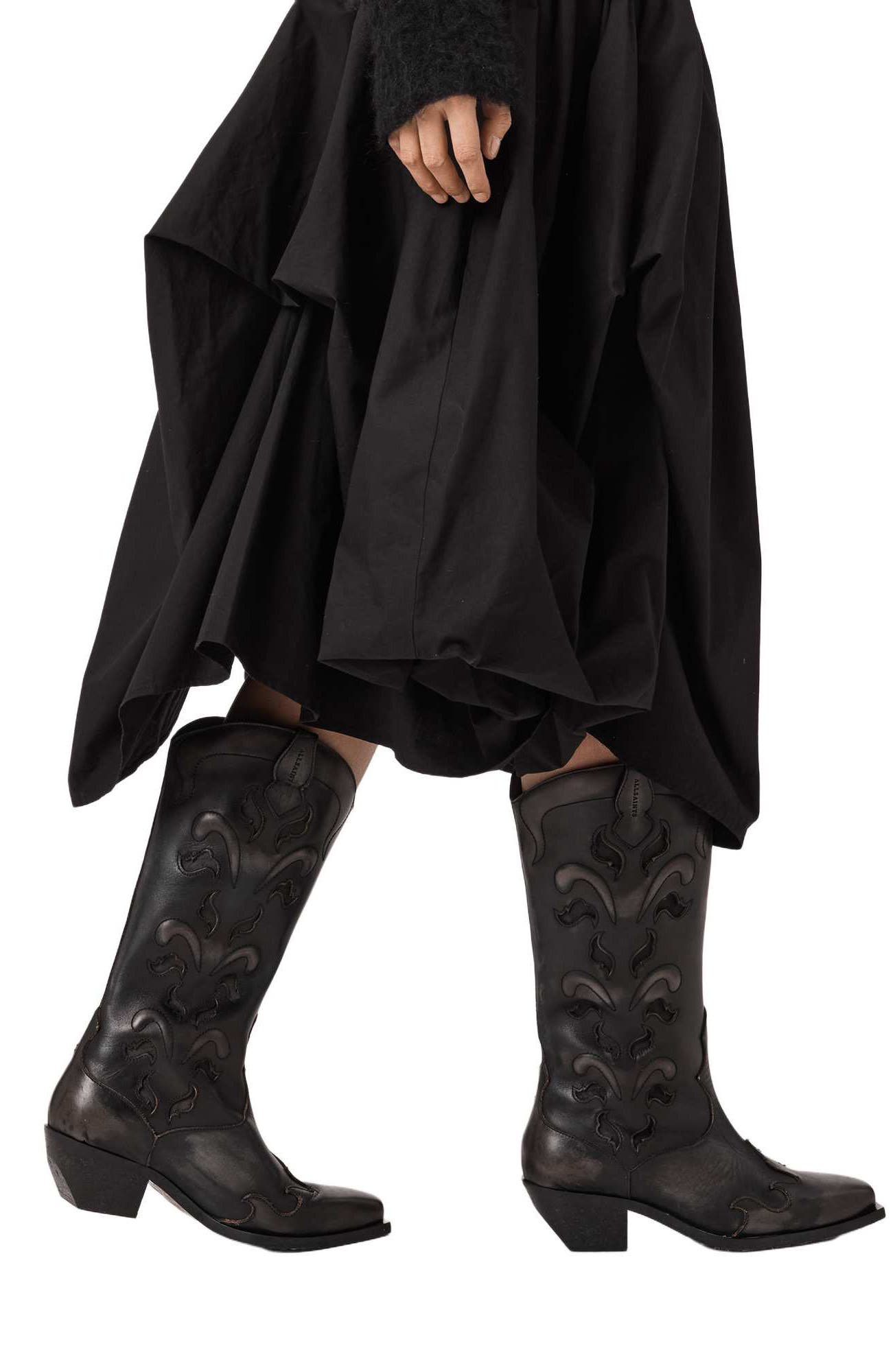 AllSaints Dolly Western Boot, Alternate, color, Etch Dark Brown