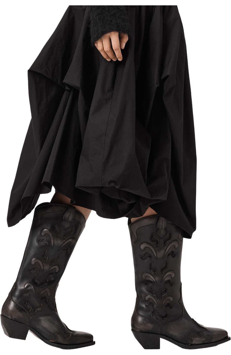 AllSaints Dolly Western Boot, Alternate, color, Etch Dark Brown