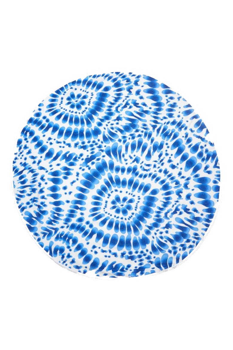 Indigo Round Turkish Beach Towel, Main, color, BLUE