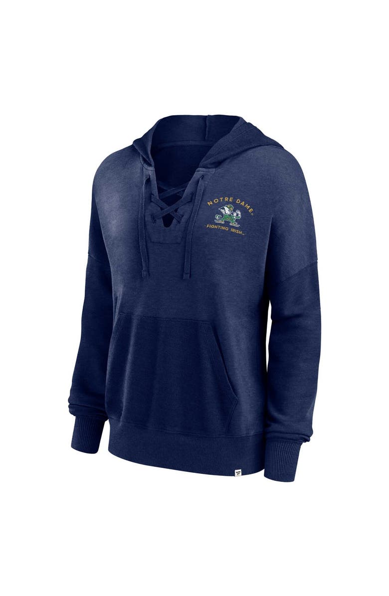 FANATICS Women's Fanatics Branded Heather Navy Notre Dame Fighting Irish Campus Lace-Up Pullover Hoodie, Alternate, color, 