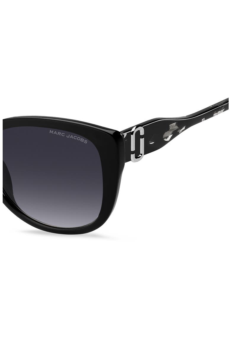 57mm Gradient Cat Eye Sunglasses, Alternate, color, BLACK/ SILVER