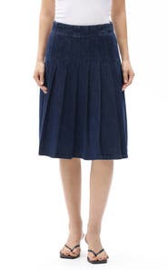 Bayeas Pleated High Waist Denim Skirt