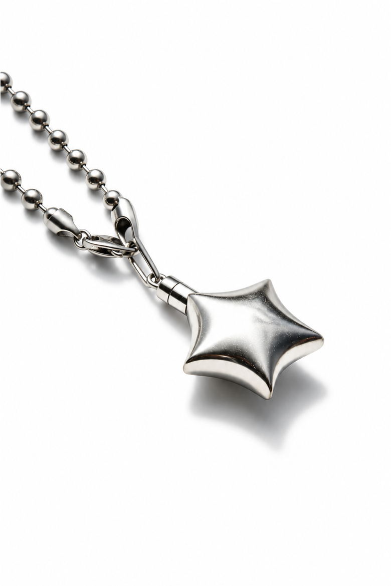 Puffed Star Necklace II, Alternate, color, Silver