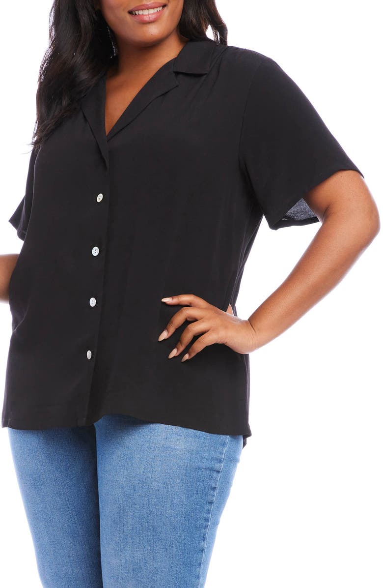 Karen Kane Button-Up Camp Shirt, Main, color, 