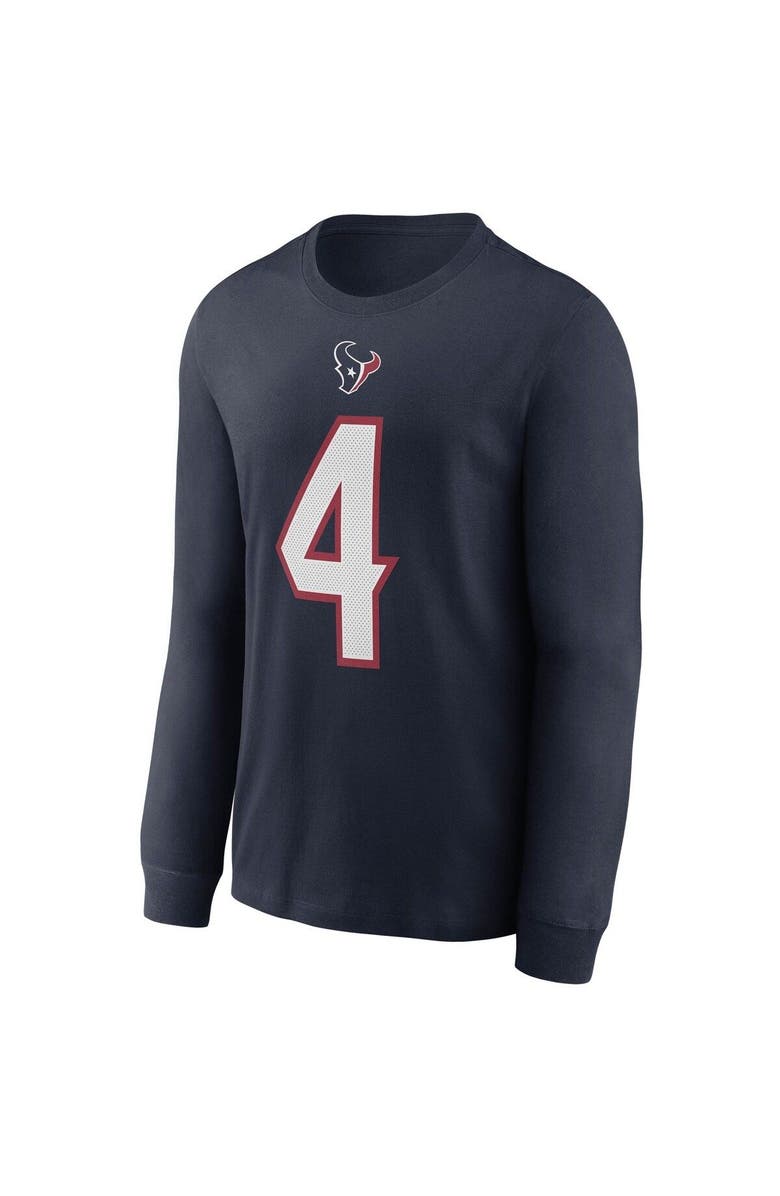 Nike Men's Nike Deshaun Watson Navy Houston Texans Player Name & Number Long Sleeve T-Shirt, Alternate, color, 