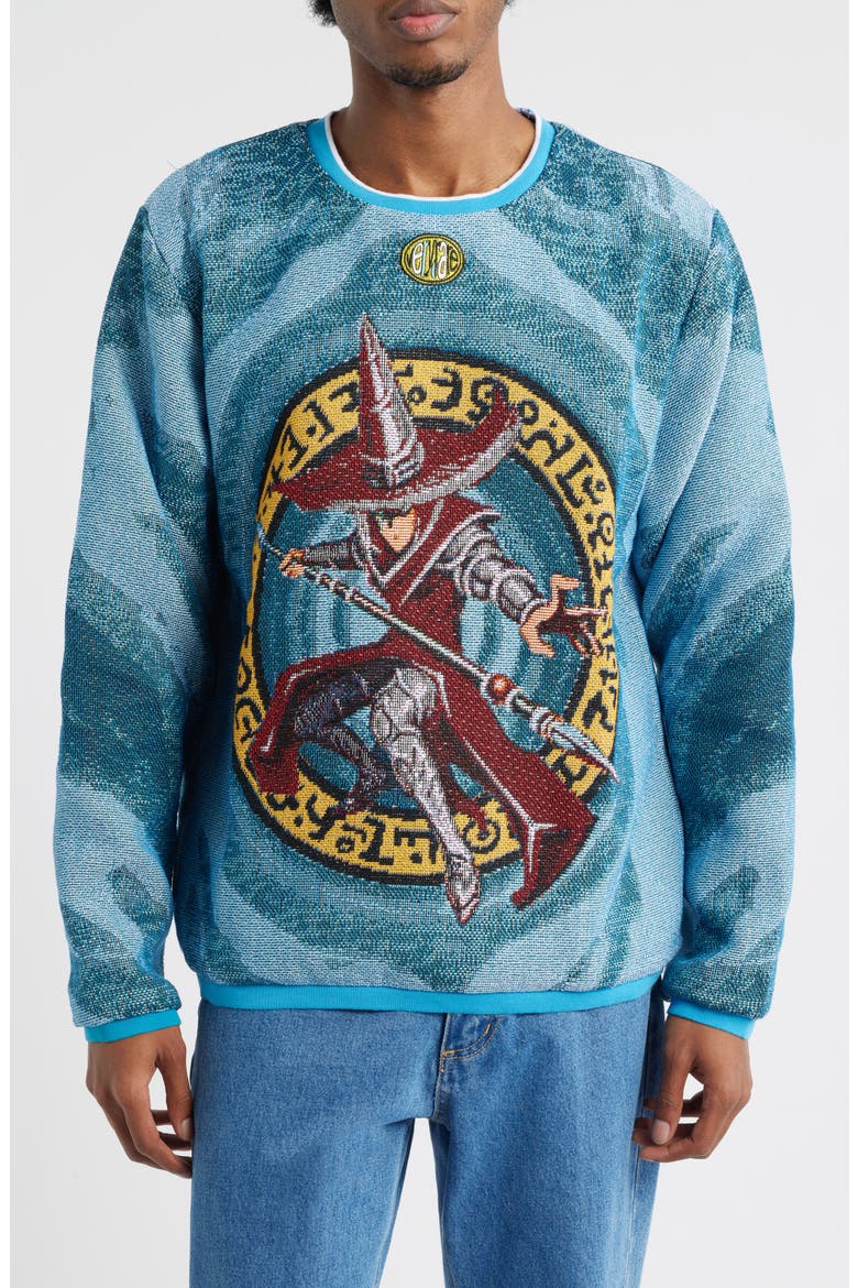Wizard Jacquard Sweatshirt, Main, color, BLUE