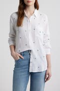 Rails Charli Embroidered Floral Linen Blend Button-Up Shirt