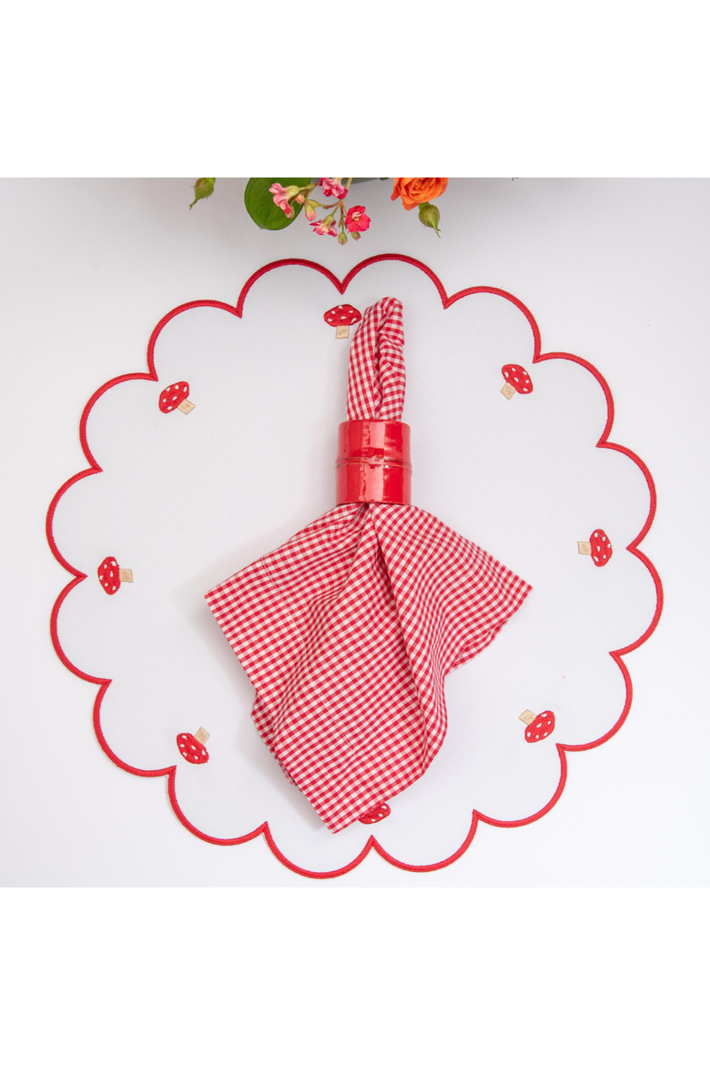 Mushroom Placemat, Alternate, color, White