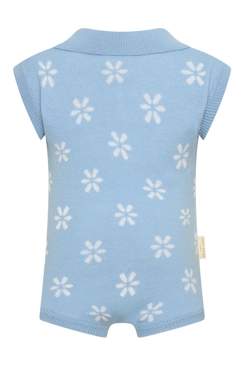 Floral Polo Romper, Alternate, color, BLUE