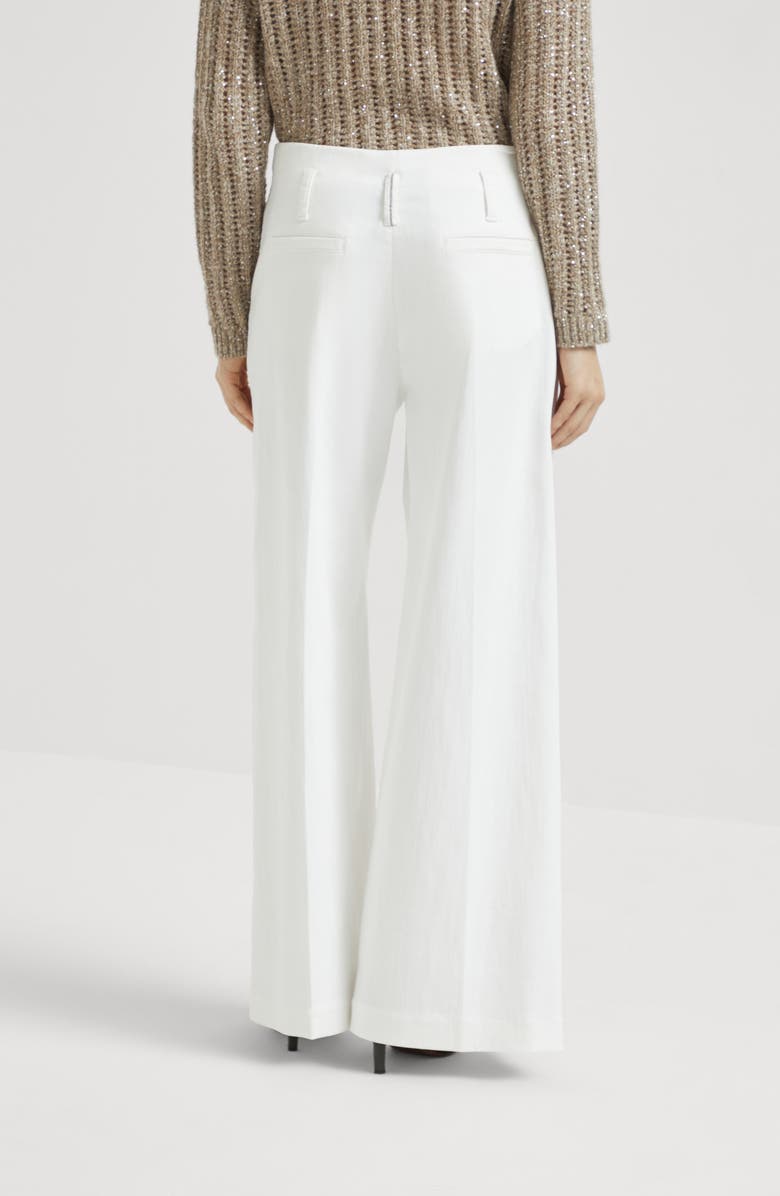 Brunello Cucinelli Flared sartorial trousers, Alternate, color, Ivory