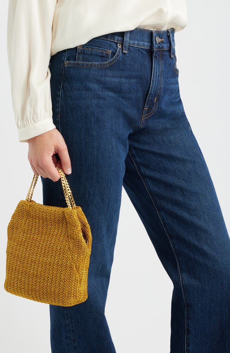 Veronica Beard Small Woven Slouch Bag, Alternate, color, Gold
