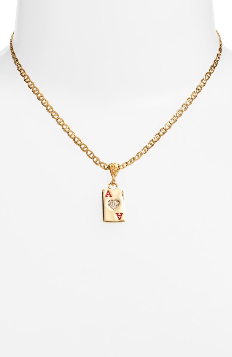 VIDAKUSH Ace of Hearts Necklace, Alternate, color, Gold