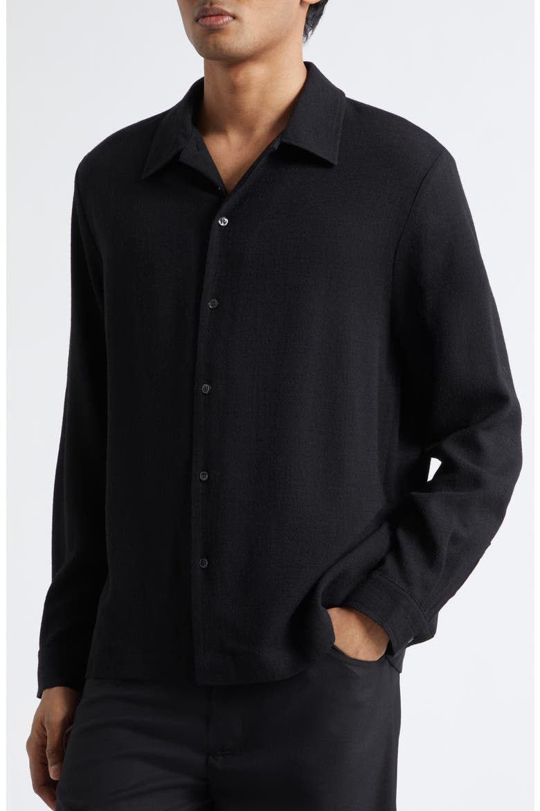 Sense Button-Up Shirt, Alternate, color, BLACK CREPE
