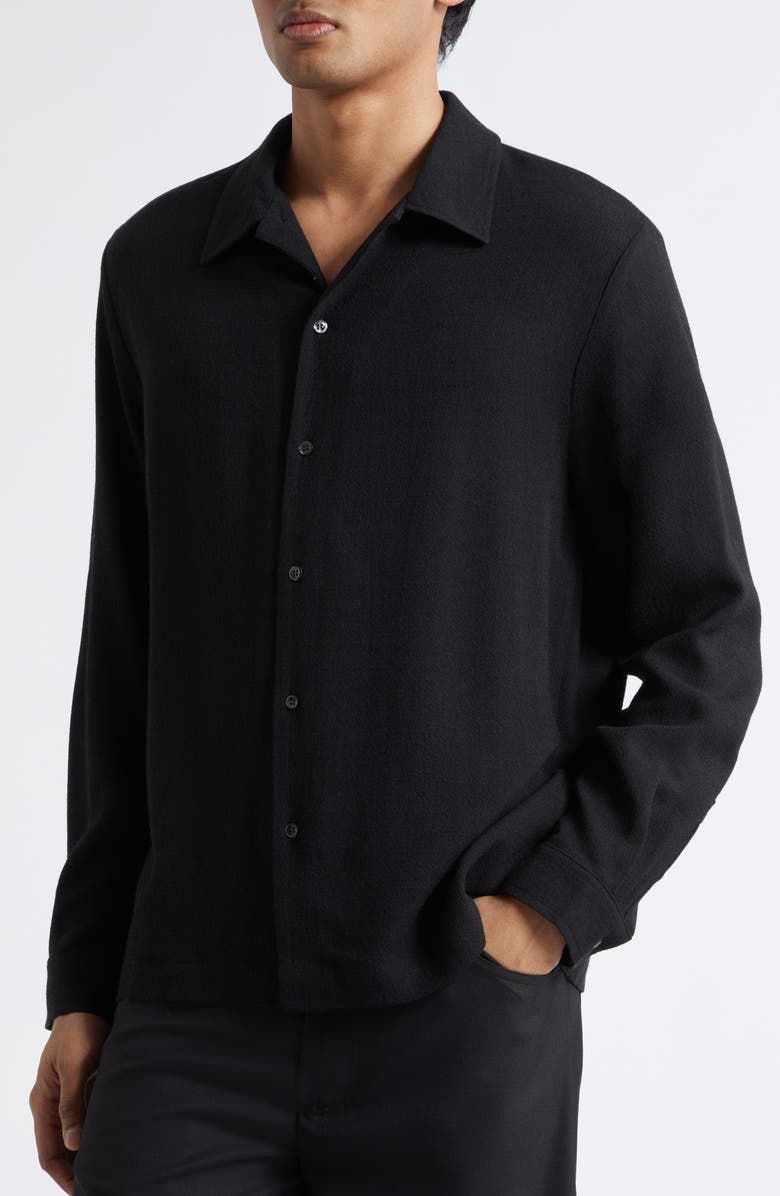 Séfr Sense Button-Up Shirt, Alternate, color, Black Crepe