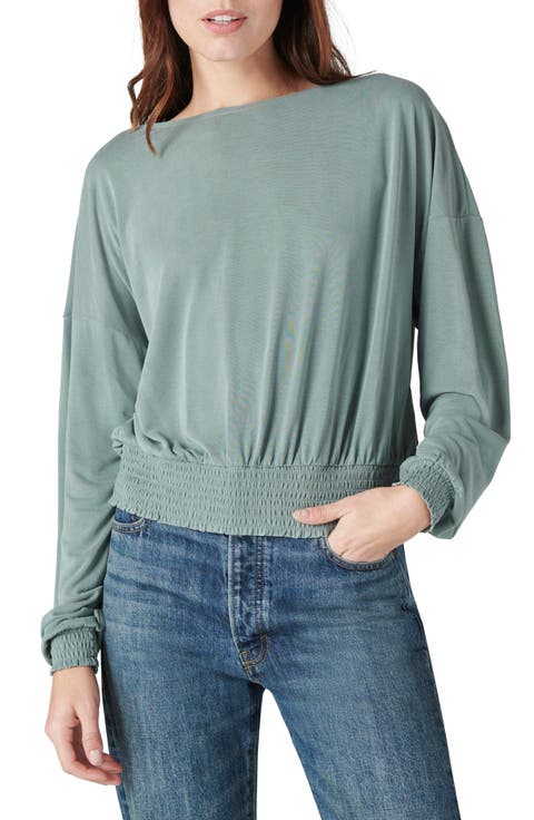 Smock Waist Long Sleeve T-Shirt