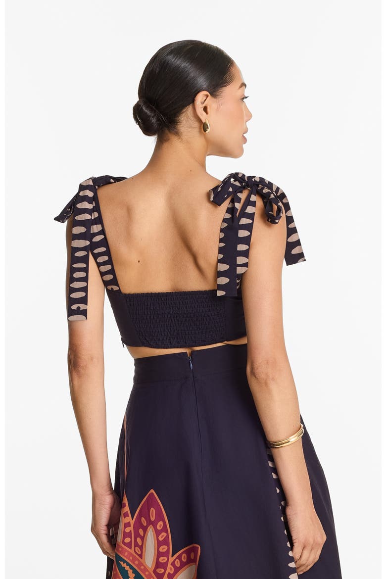 Uly Top Razu in Printed Cotton Poplin, Alternate, color, Razu Navy