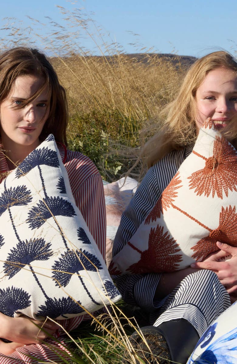 Sunday Citizen Palm Leaf Embroidered Throw Pillow, Alternate, color, 