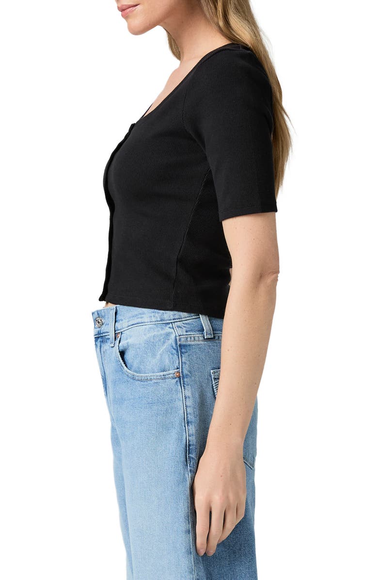 PAIGE Evette Stretch Cotton Top, Alternate, color, Black