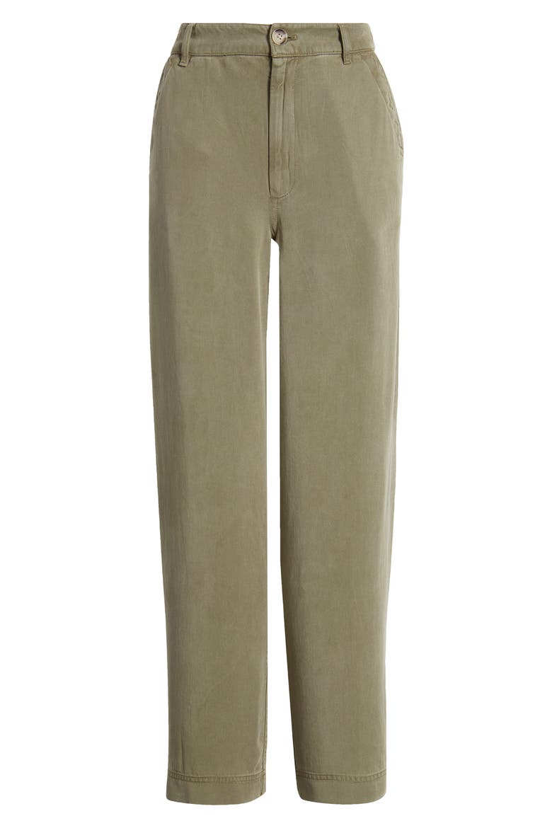Flat Front Straight Leg Pants, Alternate, color, OLIVE KALAMATA
