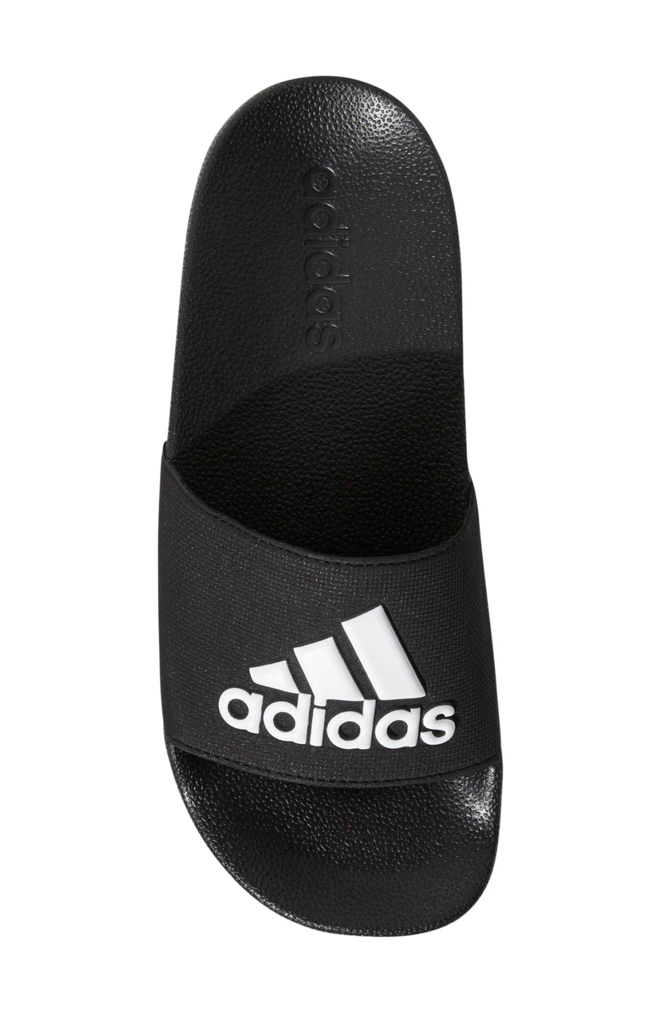 adidas Kids' Adilette Shower Sport Slide, Alternate, color, Black/ White
