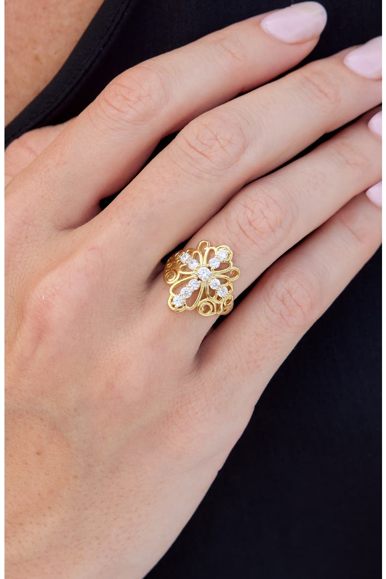 Cross Statement Ring, Alternate, color, YELLOW