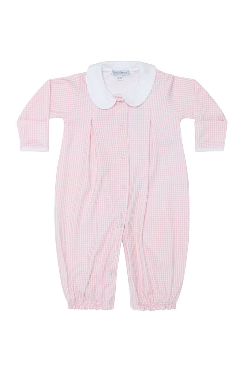 Nellapima Pink Gingham Converter Gown - Baby, Alternate, color, Pink
