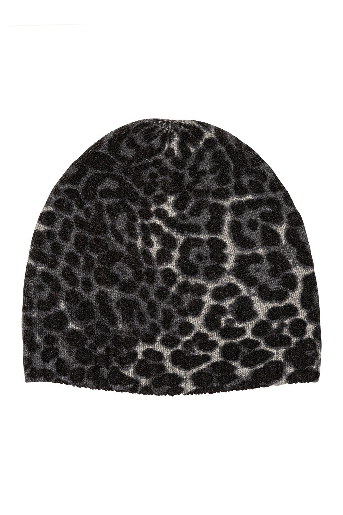 Amicale Cashmere Animal Print Beanie (Women) | Nordstromrack