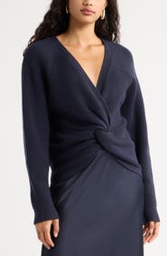 Open Edit Softluxe Twist Reversible Sweater