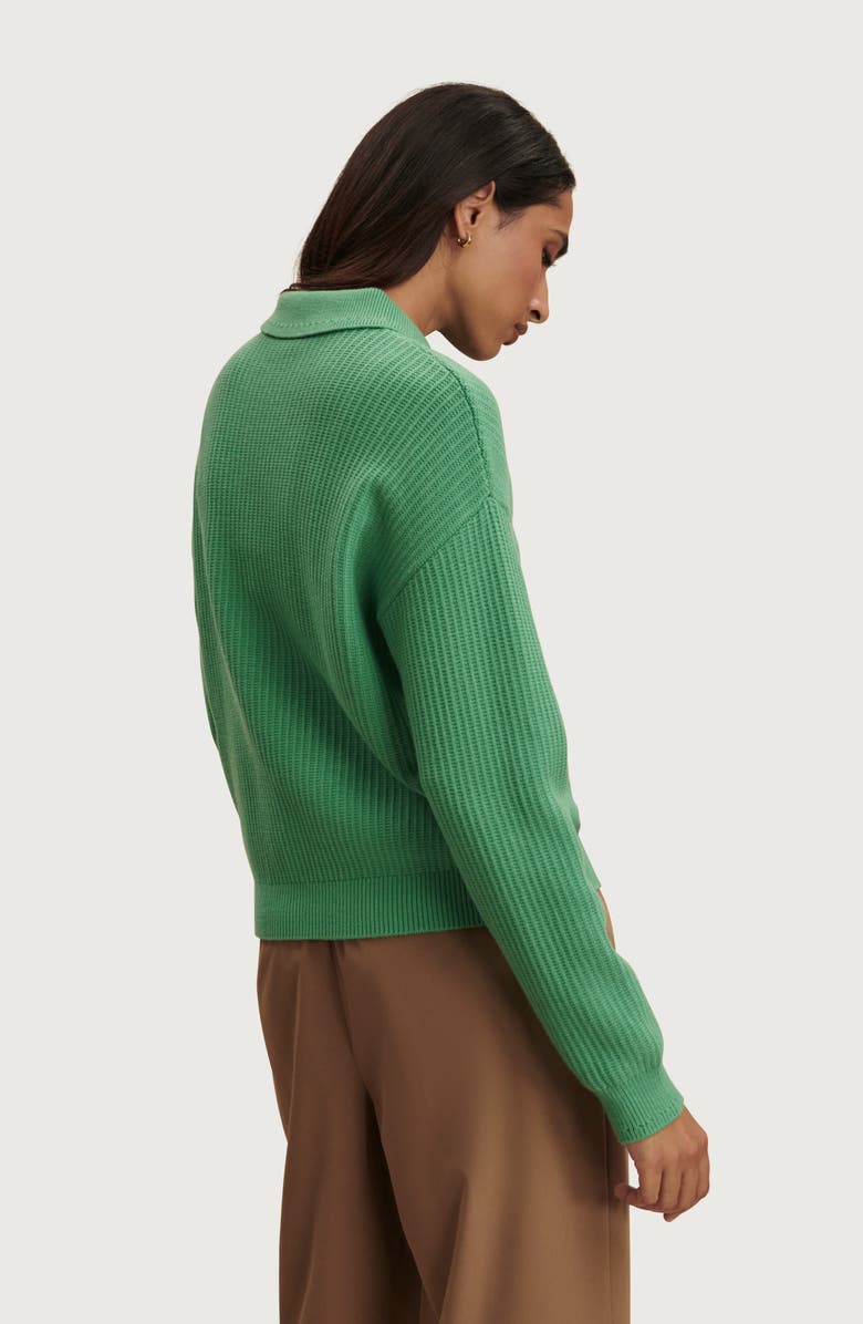 Varley Marlie Half Placket Knit Polo Sweater, Alternate, color, Green Spruce