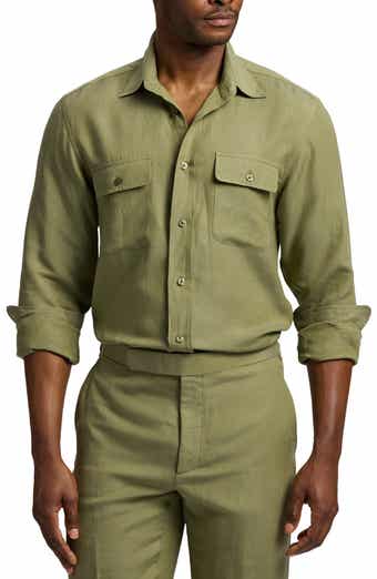 Silk & Linen Button-Up Shirt
