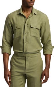 Ralph Lauren Purple Label Silk & Linen Button-Up Shirt