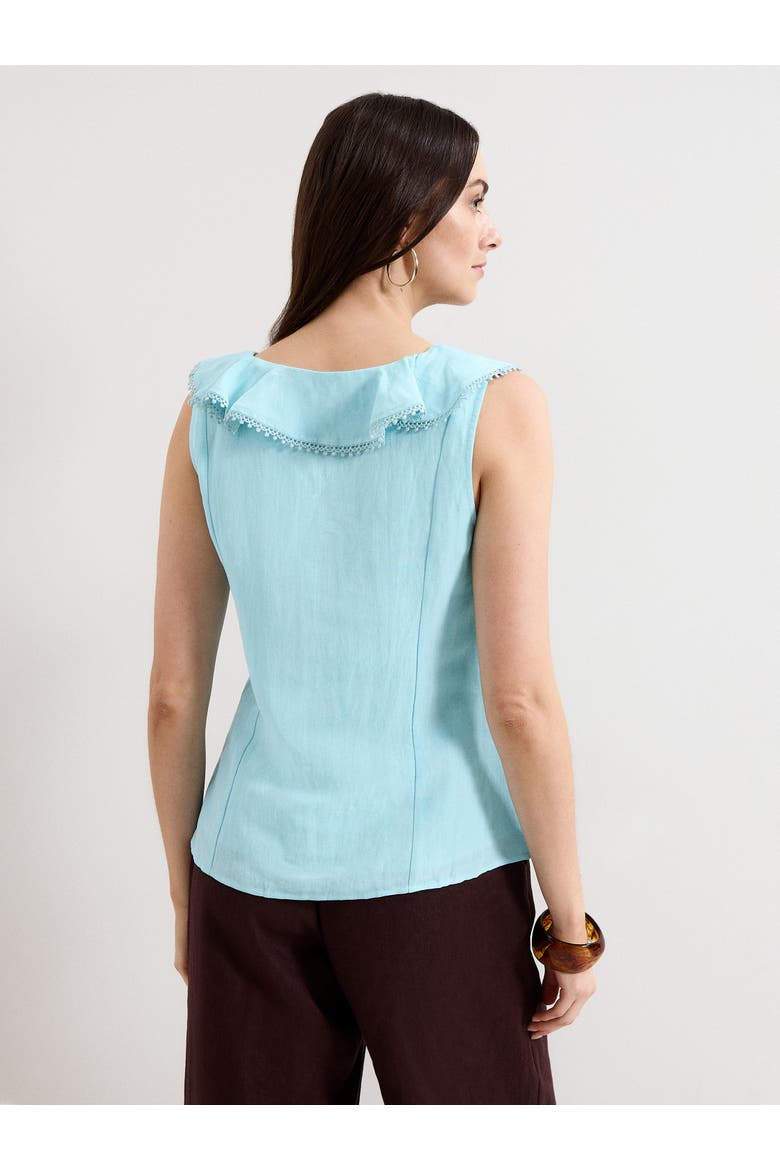 Rhona Sleeveless Linen Blend Blouse, Alternate, color, Pale Blue