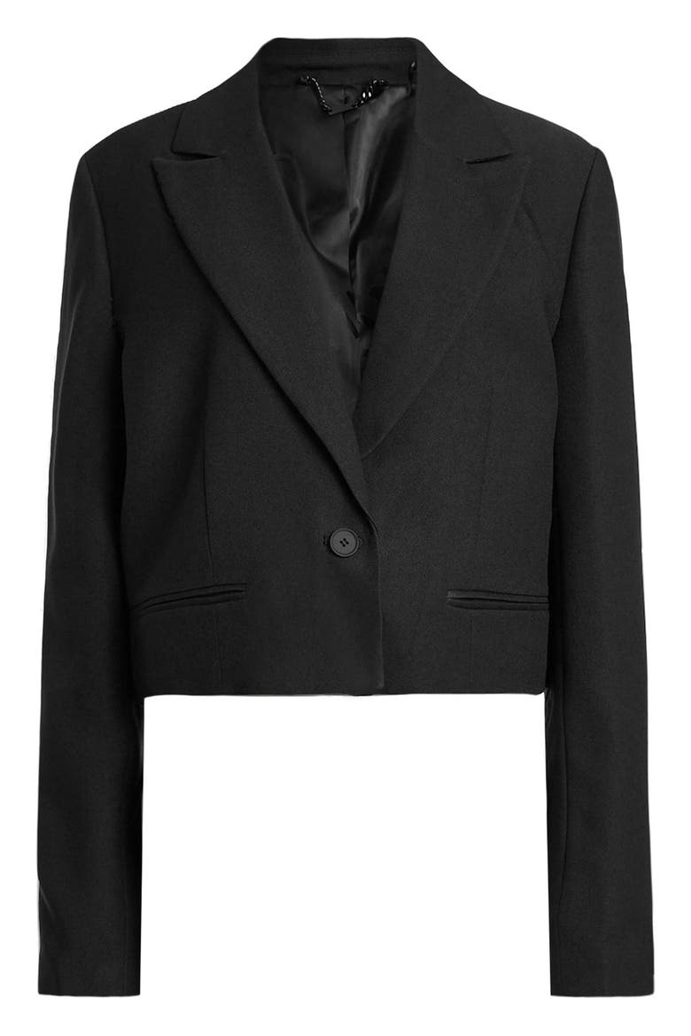 Shores One-Button Crop Blazer, Alternate, color, BLACK