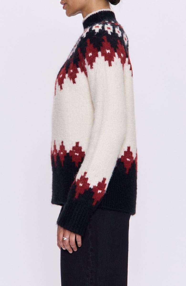 Pistola Astrid Fair Isle Turtleneck Sweater, Alternate, color, White Oxblood Fair Isle