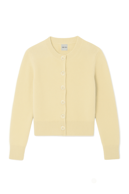 Vir Vita Greta Cardigan In Yellow