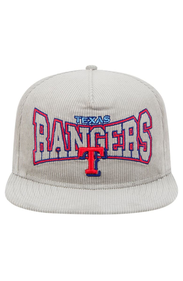 New Era Men's New Era Gray Texas Rangers Corduroy Golfer Snapback Hat, Alternate, color, Gray