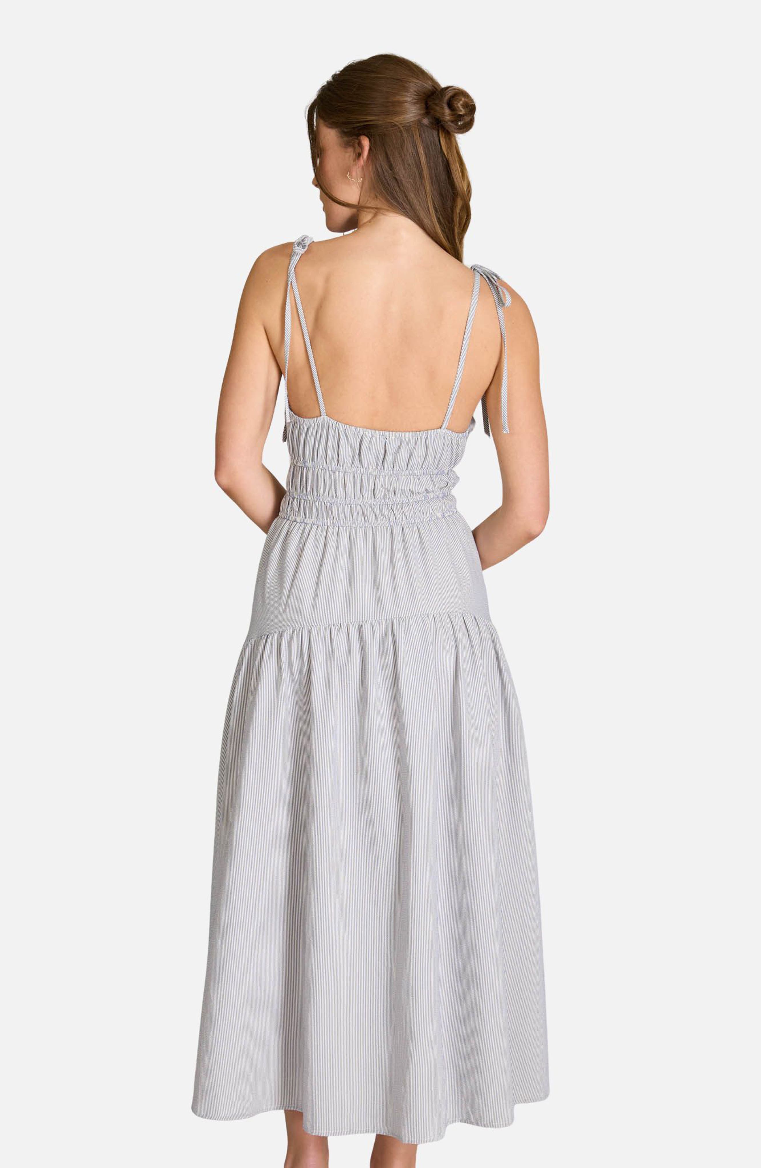 Stripe Tiered Midi Sundress - image 4