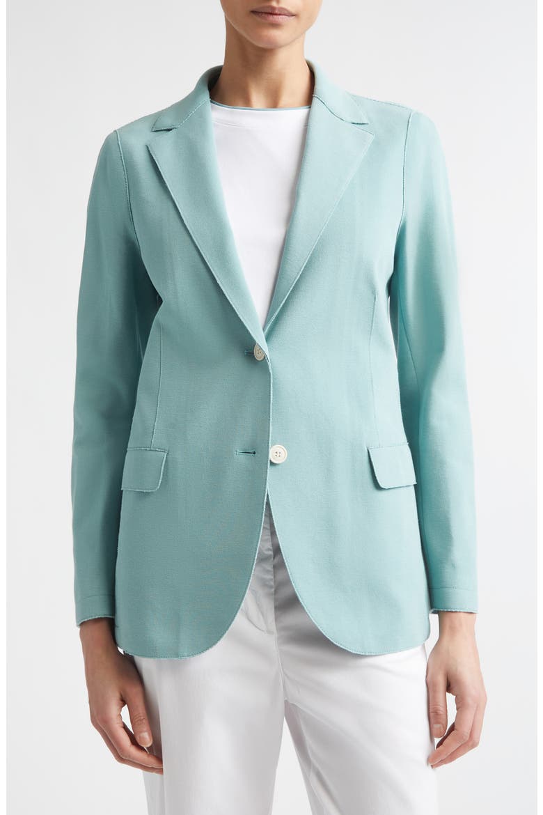 Laser Cut Cotton Blend Knit Jacket with Hooded Zip Inset, Alternate, color, 175 JADE