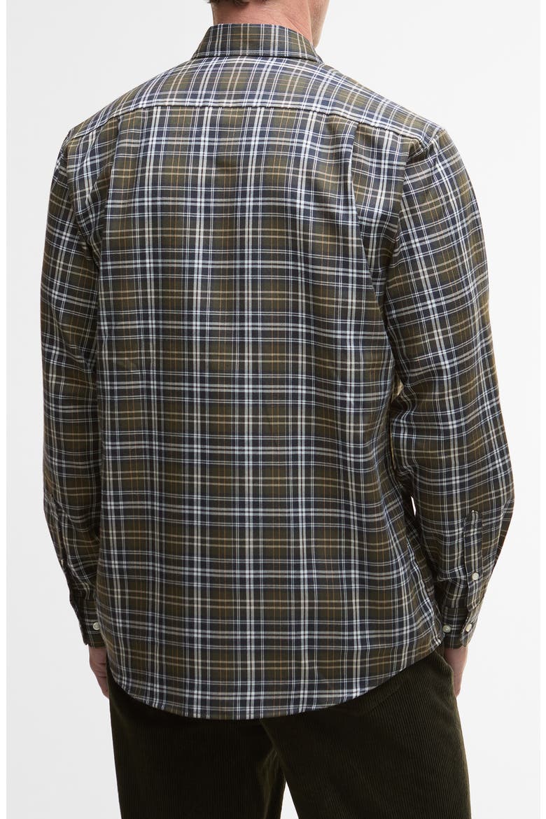 Saldon Regular Fit Plaid Performance Button-Up Shirt, Alternate, color, OLIVE